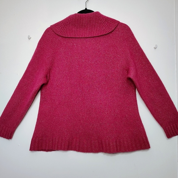 Talbots Women's Merino Wool Cowl Neck Sweater Pink Cable Knit Size 2XP. - Picture 5 of 16